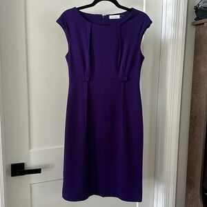Gently Worn Calvin Klein Deep Purple Shift Dress Size 4